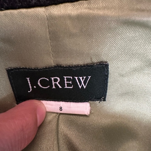 J Crew 100% Wool Double Breasted Fitted Carcoat Charcoal Warm Four Pockets Sz 8 - Picture 7 of 12